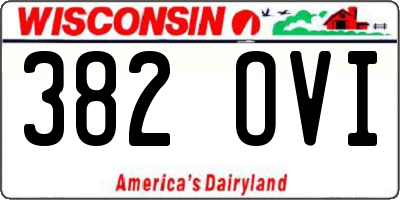 WI license plate 382OVI