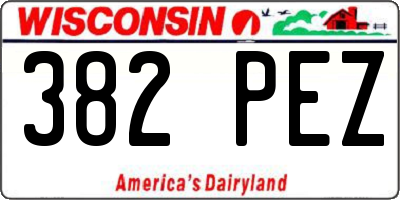 WI license plate 382PEZ