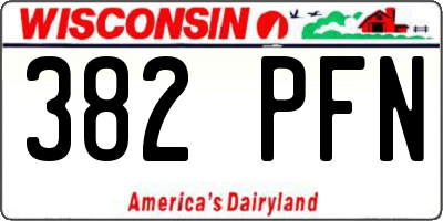 WI license plate 382PFN