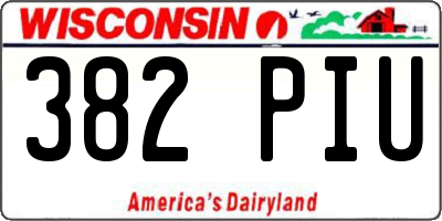 WI license plate 382PIU