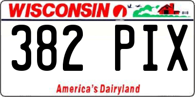 WI license plate 382PIX