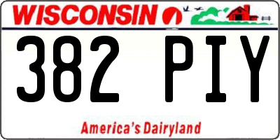WI license plate 382PIY