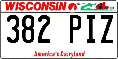 WI license plate 382PIZ