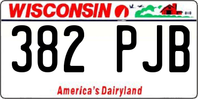 WI license plate 382PJB