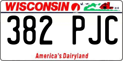 WI license plate 382PJC