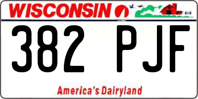 WI license plate 382PJF