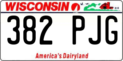 WI license plate 382PJG