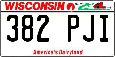 WI license plate 382PJI