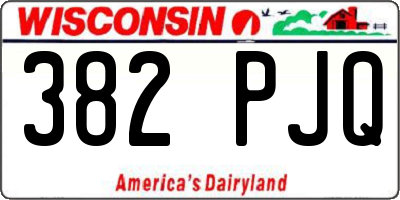 WI license plate 382PJQ