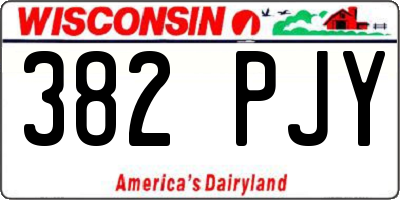 WI license plate 382PJY