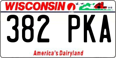 WI license plate 382PKA