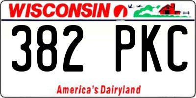 WI license plate 382PKC
