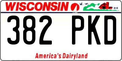 WI license plate 382PKD