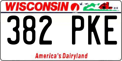 WI license plate 382PKE