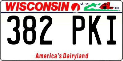 WI license plate 382PKI