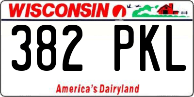WI license plate 382PKL