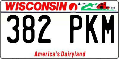 WI license plate 382PKM