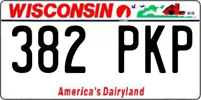 WI license plate 382PKP