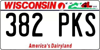 WI license plate 382PKS