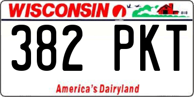 WI license plate 382PKT