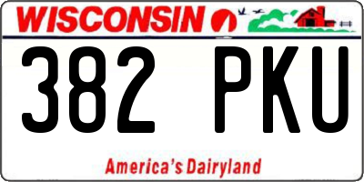 WI license plate 382PKU