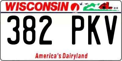 WI license plate 382PKV