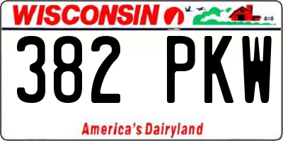 WI license plate 382PKW