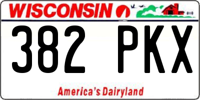 WI license plate 382PKX