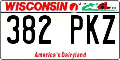 WI license plate 382PKZ