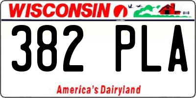 WI license plate 382PLA