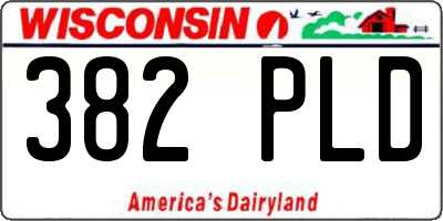 WI license plate 382PLD