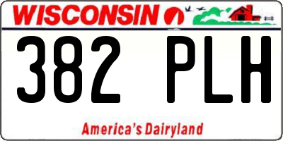 WI license plate 382PLH