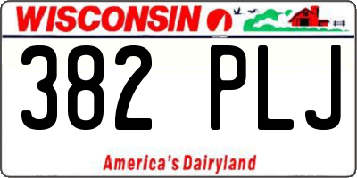 WI license plate 382PLJ