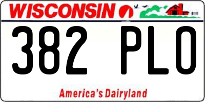 WI license plate 382PLO