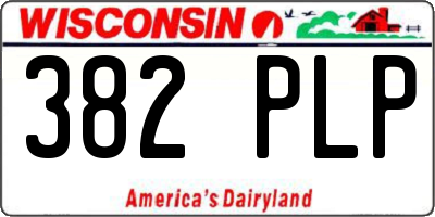 WI license plate 382PLP