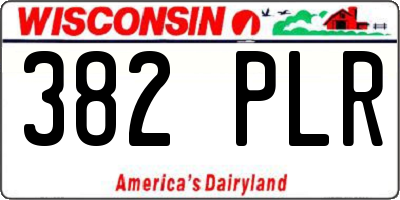 WI license plate 382PLR