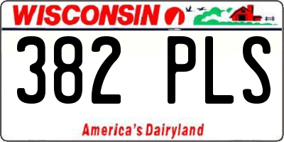 WI license plate 382PLS