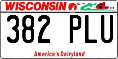 WI license plate 382PLU