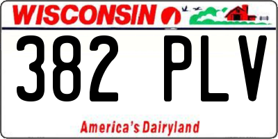 WI license plate 382PLV