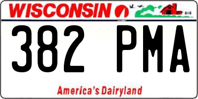 WI license plate 382PMA
