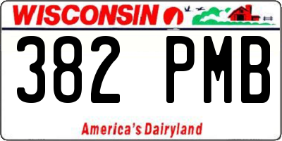 WI license plate 382PMB