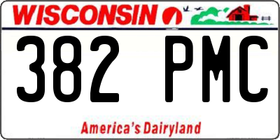 WI license plate 382PMC