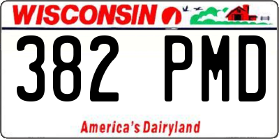 WI license plate 382PMD