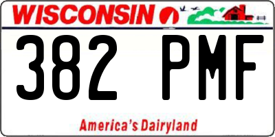 WI license plate 382PMF