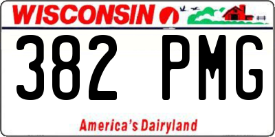 WI license plate 382PMG