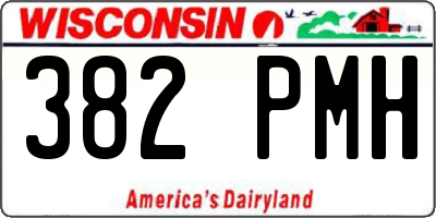 WI license plate 382PMH