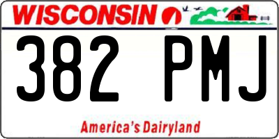 WI license plate 382PMJ