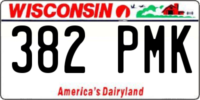 WI license plate 382PMK