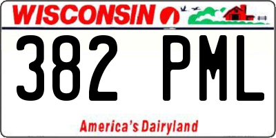 WI license plate 382PML