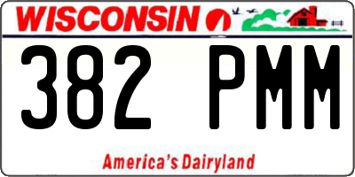WI license plate 382PMM